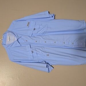 Columbia Button Down‎ Short Sleeve Shirt Blue Mens Size XXL